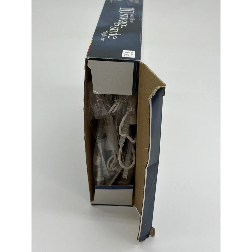 Holiday Time 150 Blue Swag Style Light Set White Wire 10ft Indoor Outdoor 94044‎